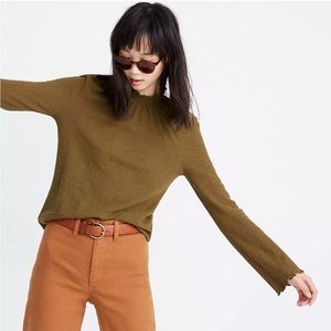 X Madewell Texture & Thread Ruffled Mockneck Top